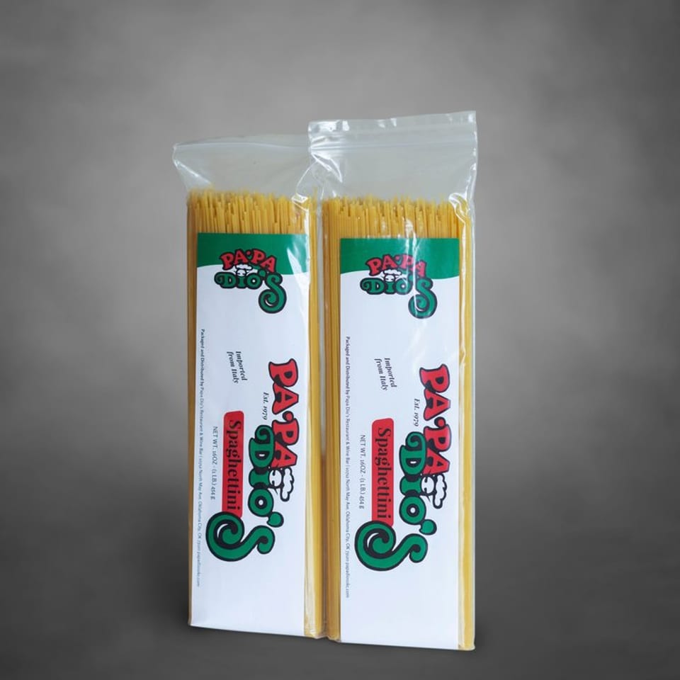 Papa Dio’s packaged spaghettini.