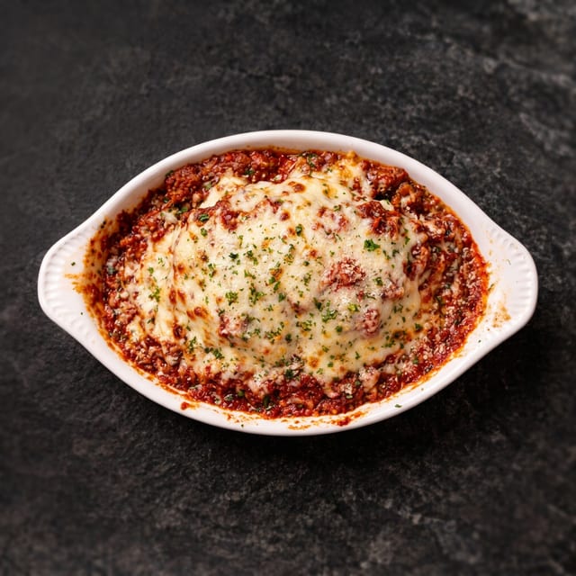 Baked 4 Cheese Lasagna Bolognese.