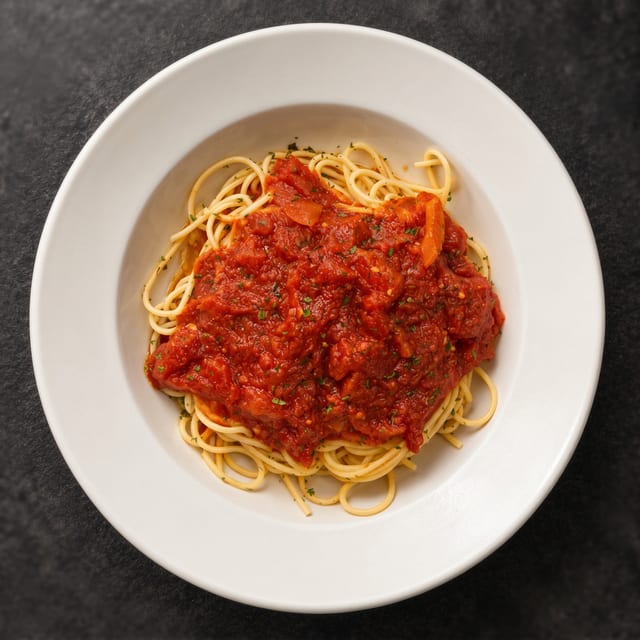 Light Spaghettini with Marinara Sauce.